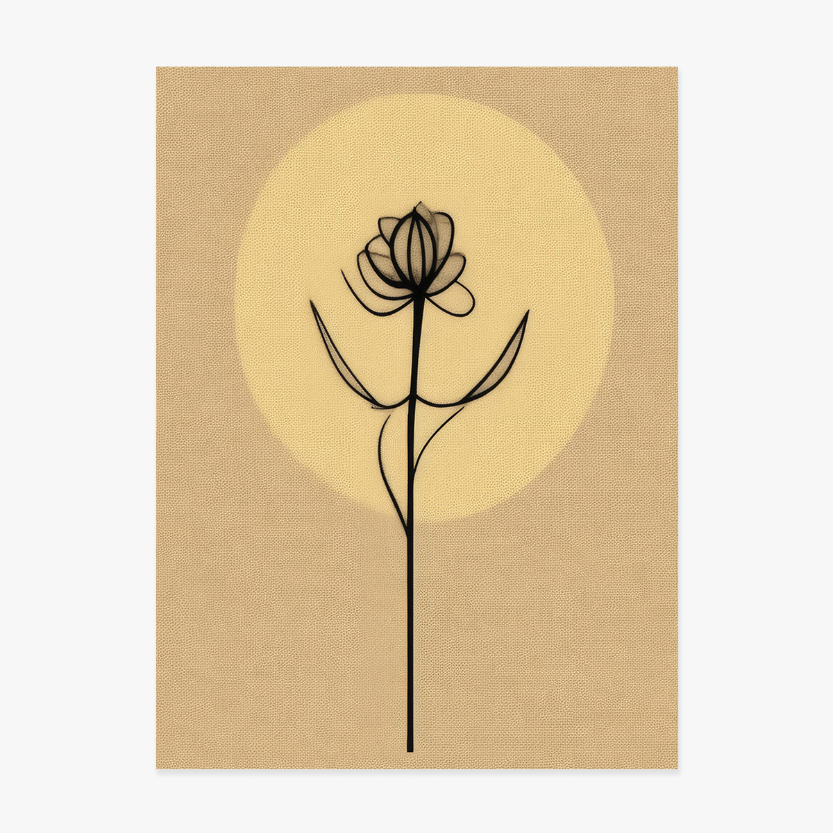 Minimalist line art flower poster