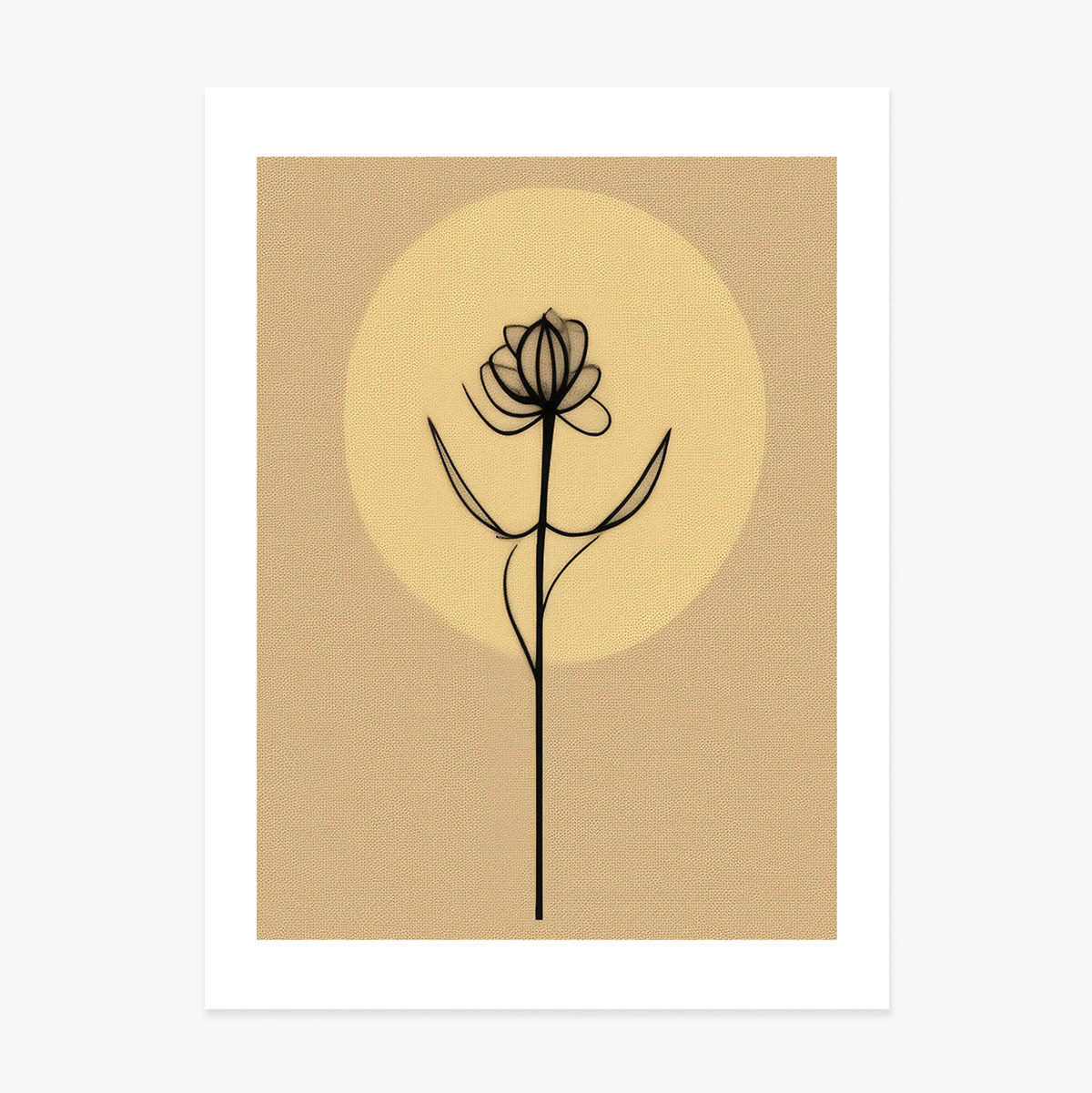 Minimalist line art flower poster