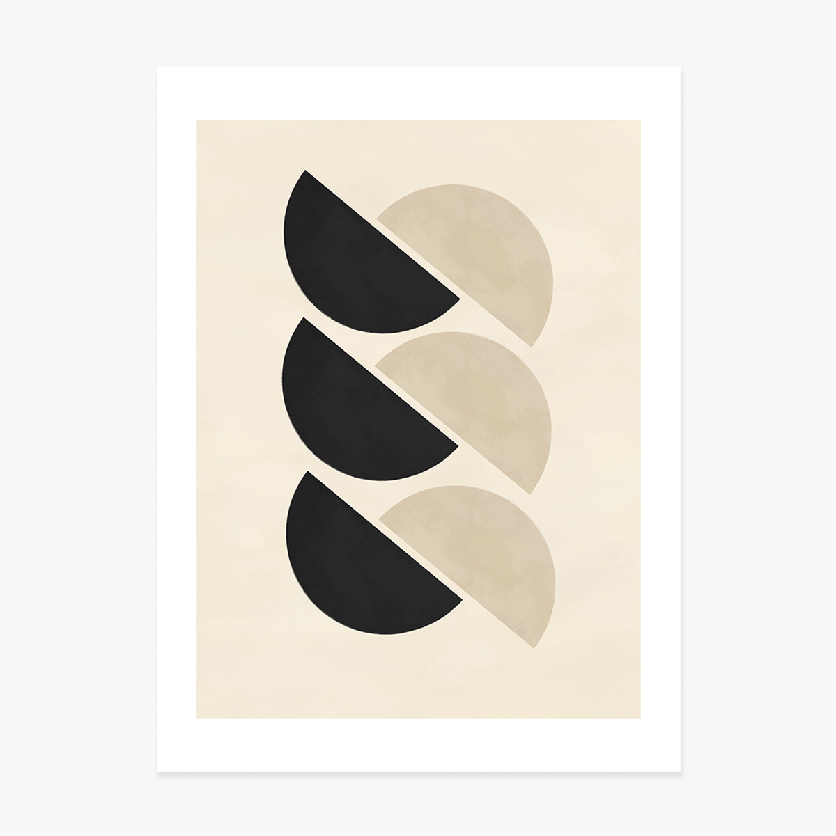 Plakát „Minimalistické geometrické tvary, půlkruhy“