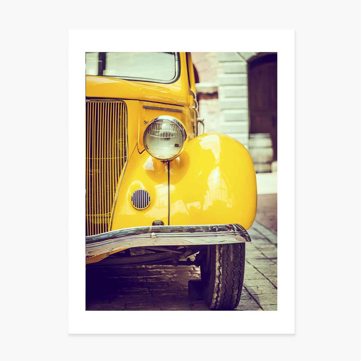 Plakát: Žluté vintage auto