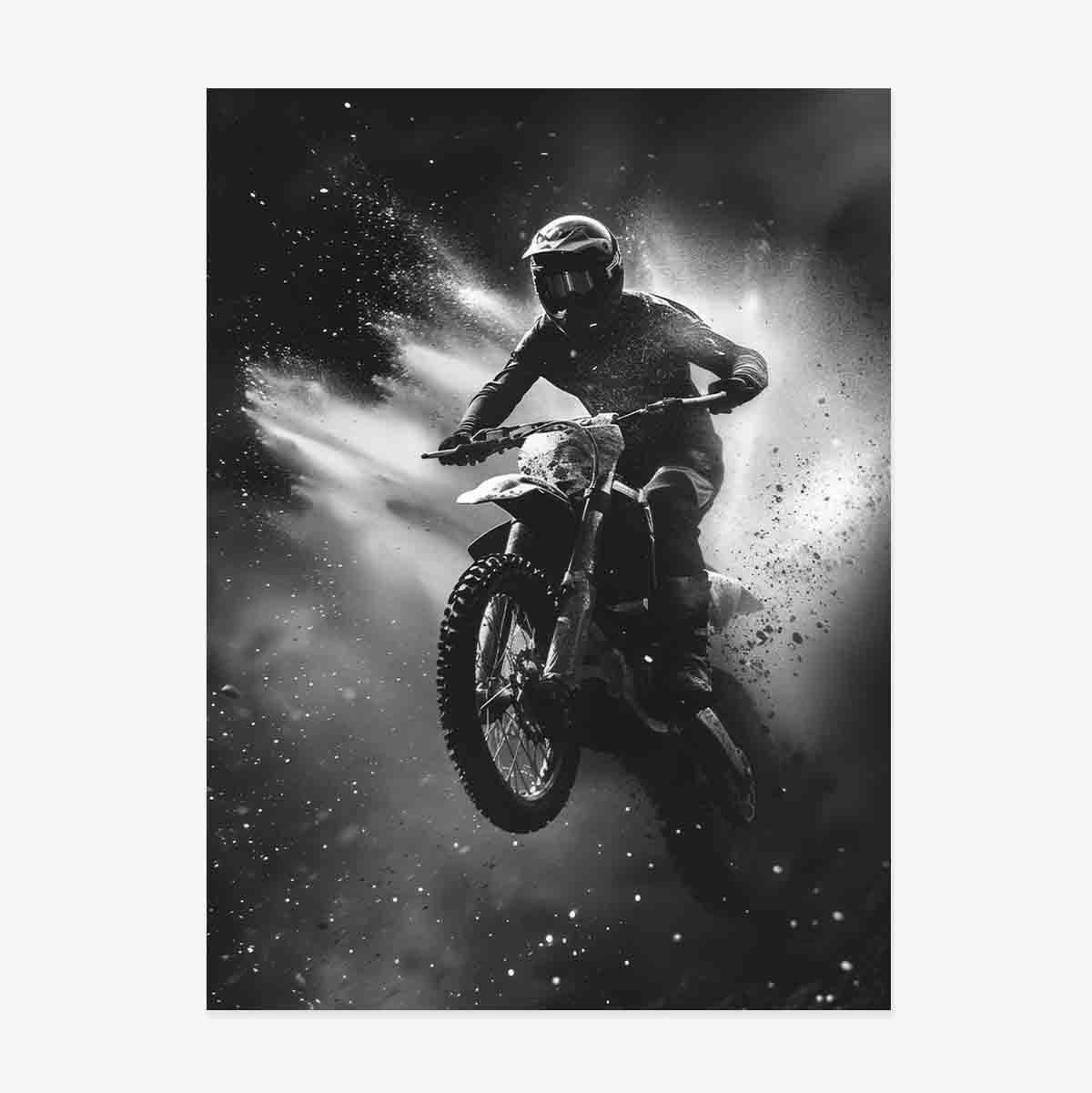 Plakát s motocyklistou