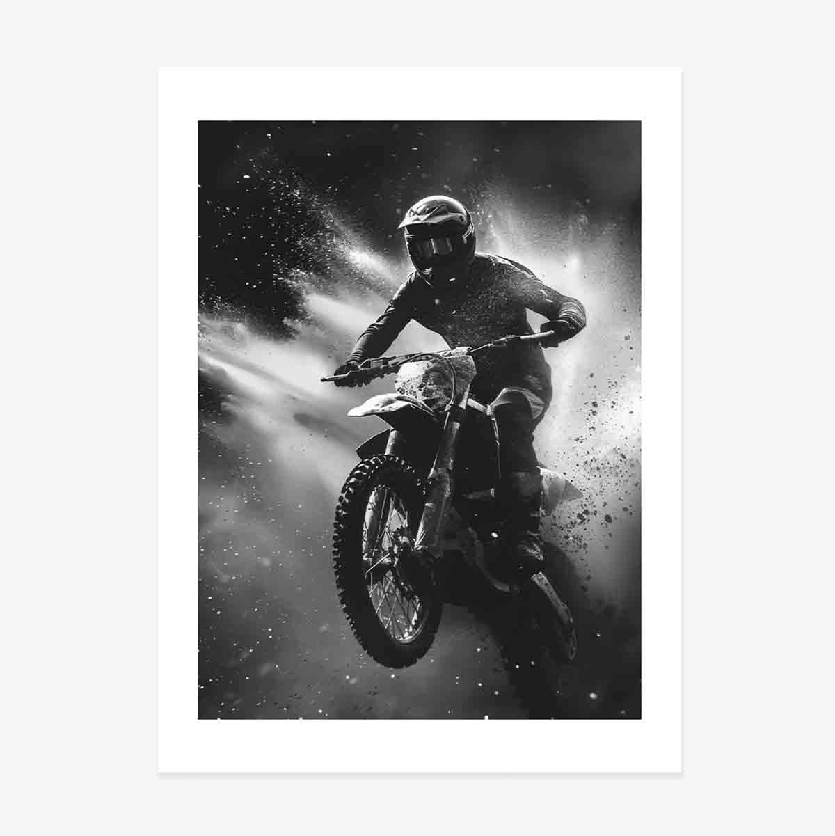 Plakát s motocyklistou