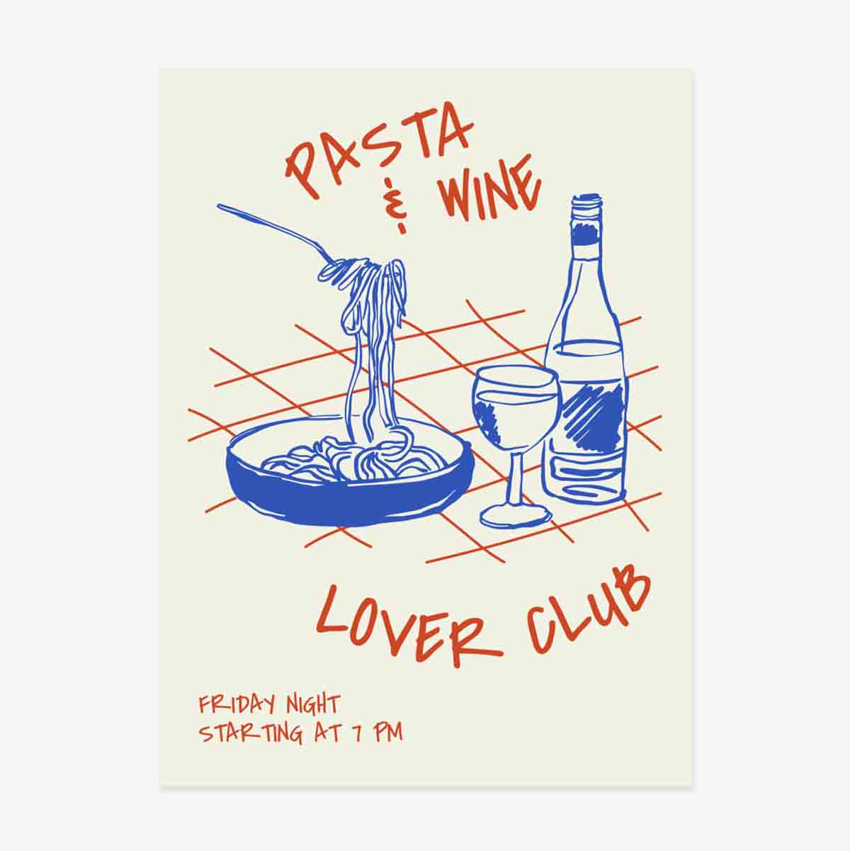 Plakát „Pasta & Wine“