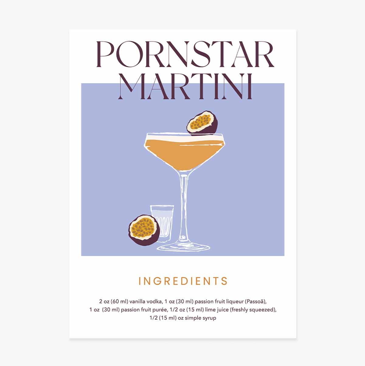 Plakát „Pornstar Martini“