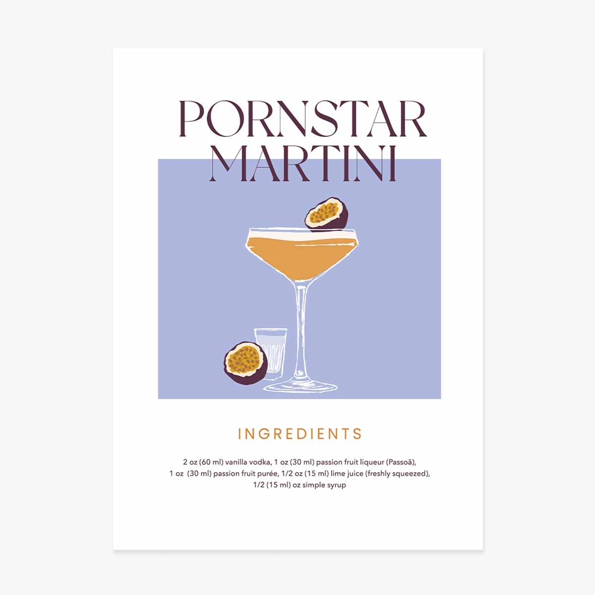 Plakát „Pornstar Martini“