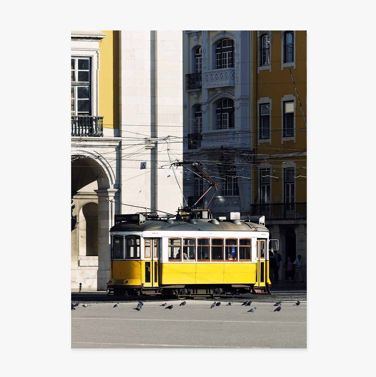 Plakát „Žlutá tramvaj v Lisabonu, Portugalsko“