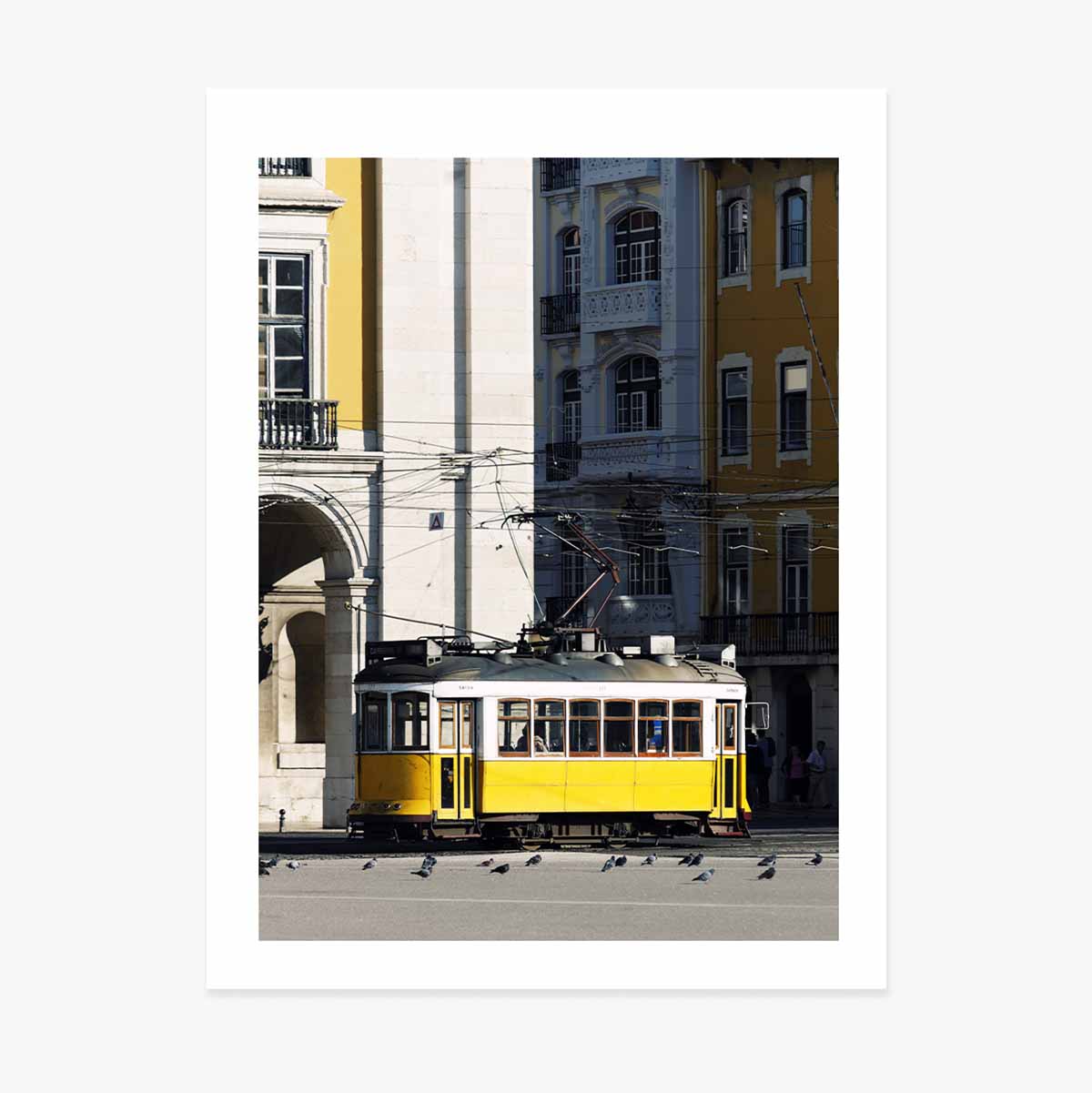 Plakát „Žlutá tramvaj v Lisabonu, Portugalsko“